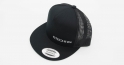 Black Flat Bill 5-Panel Classic Trucker Cap w/ Silver GTECHNIQ Logo