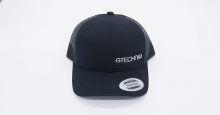 Black Retro Trucker Cap w/ Silver GTECHNIQ Logo